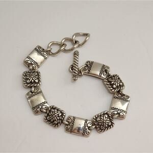 Brighton Sterling Silver Tone Toggle Clasp Bracelet Fashion‎ Statement Jewelry